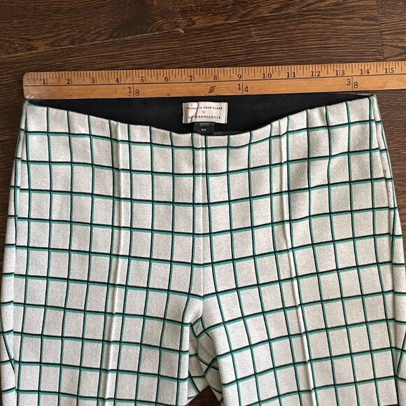 Anthropologie The Essential Crop Flare Pant Off White Black Green-XS - Picture 9 of 12